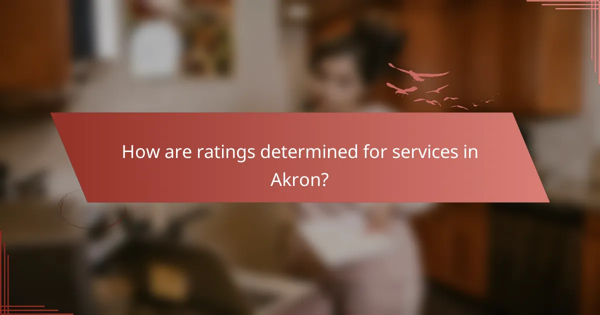 How are ratings determined for services in Akron?