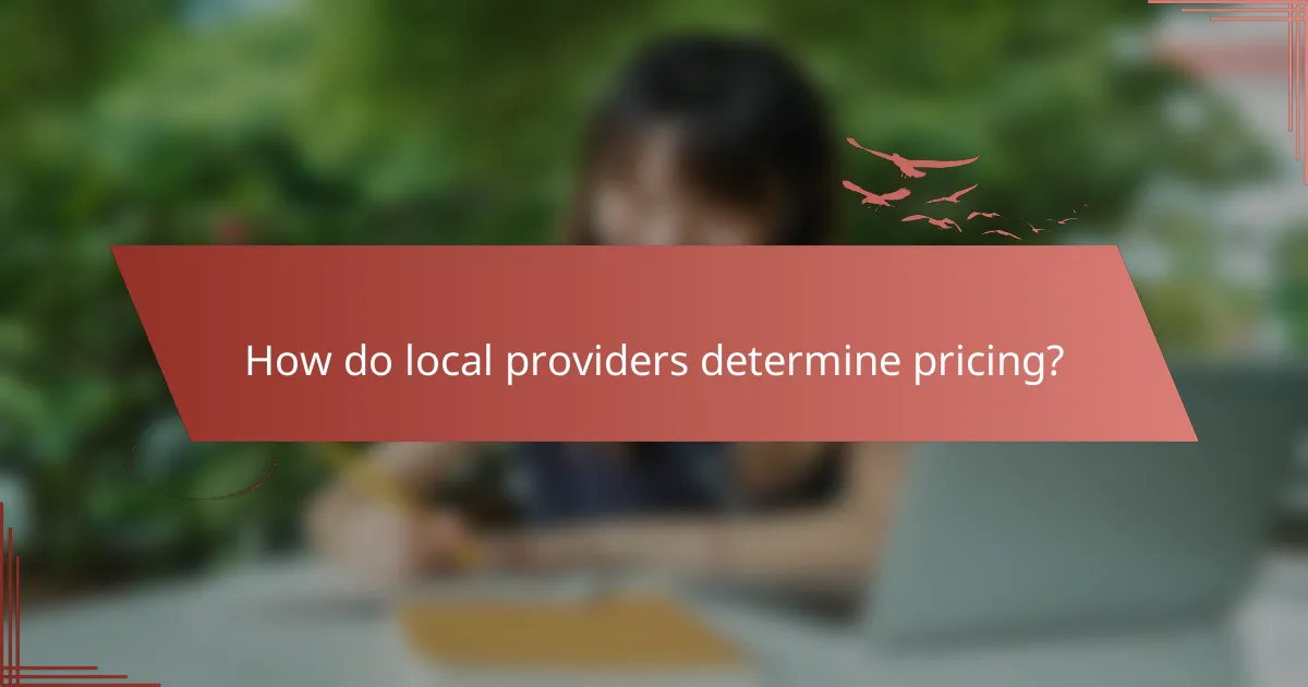 How do local providers determine pricing?