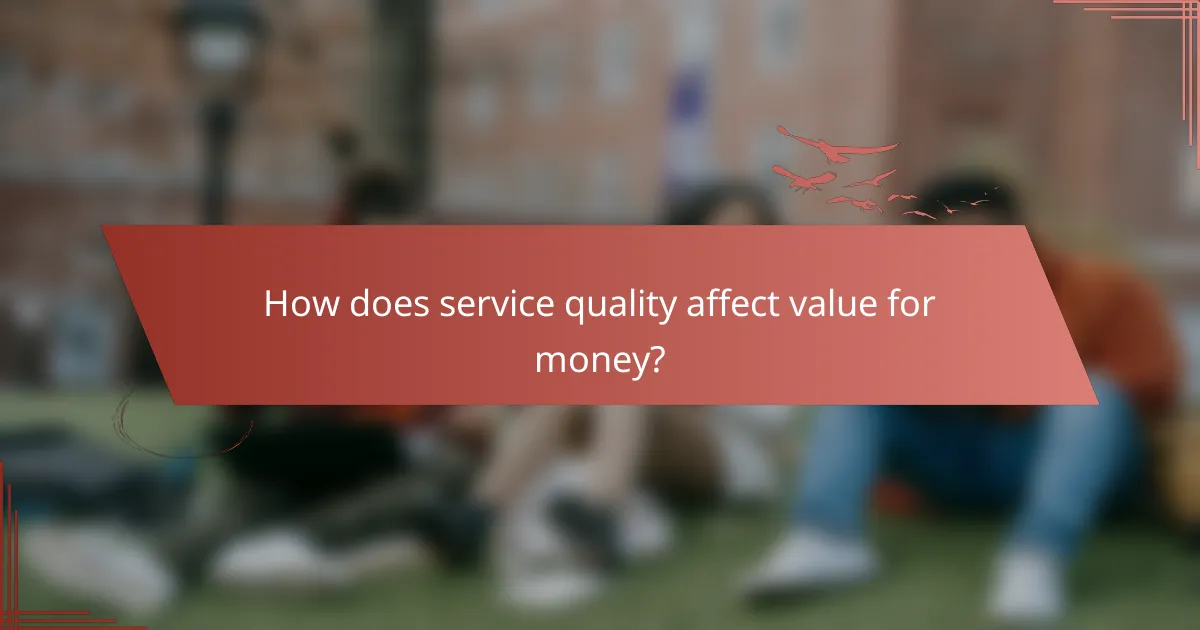 How does service quality affect value for money?