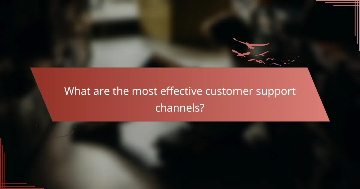 What are the most effective customer support channels?