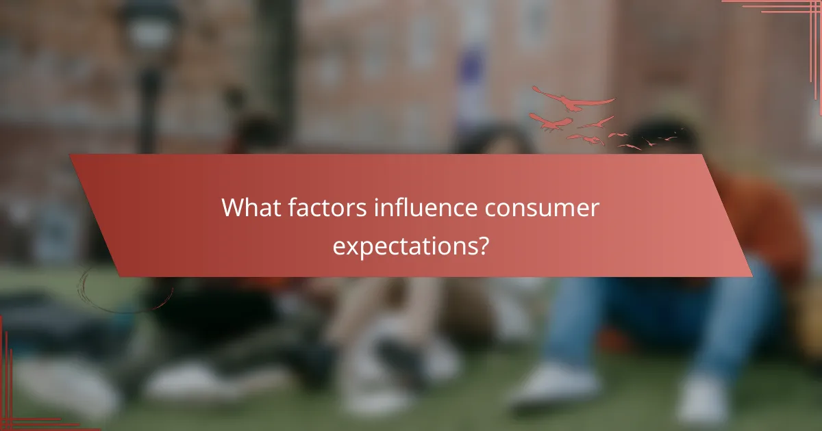 What factors influence consumer expectations?