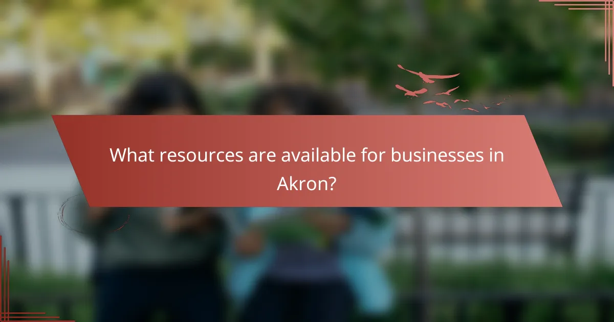What resources are available for businesses in Akron?